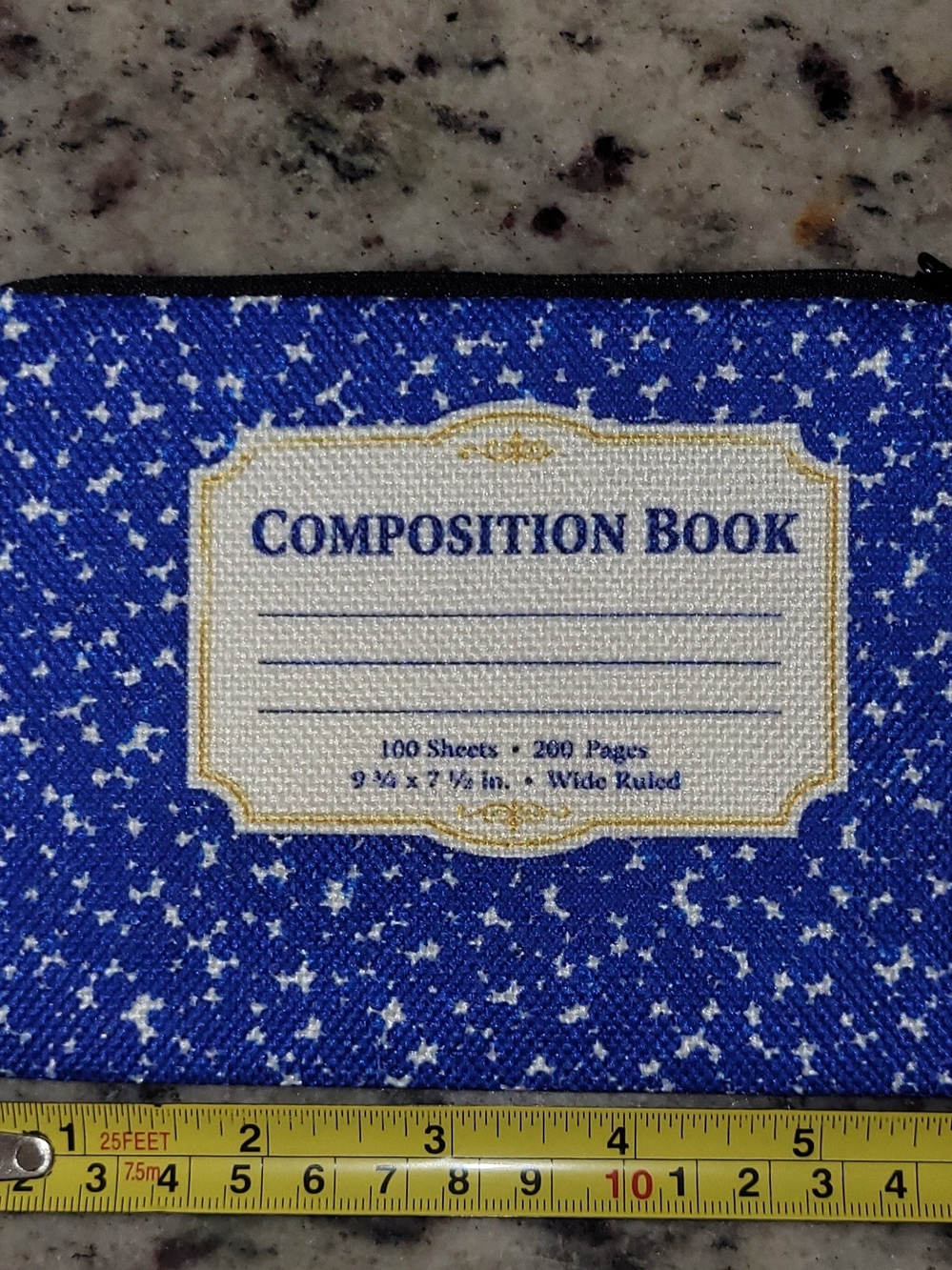 Blue Composition Book Canvas Pouch for Men